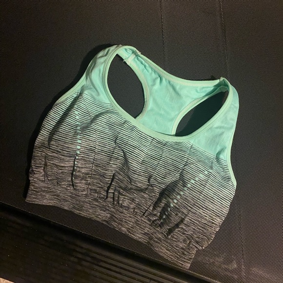 SHEIN Teal and Gray Sports Bra - Picture 1 of 4